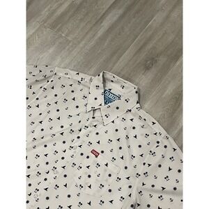 Men's DIXXON Sea Legs Button Down Short Sleeve Anchor AOP Shirt XL